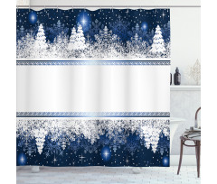 Yule Winter Border Shower Curtain