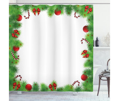 Pine Red Bows Shower Curtain