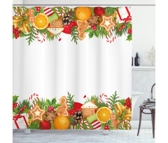 Gingerbread Theme Shower Curtain