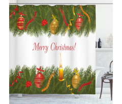 Tree Candle Greeting Shower Curtain