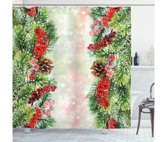 Vivid Branches Blurry Shower Curtain