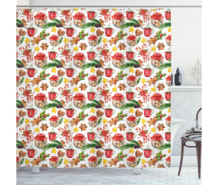 Retro Cookies Candy Shower Curtain