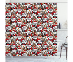 Snowman Reindeer Kids Shower Curtain