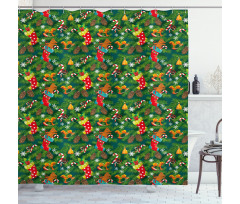 Xmas Accessories Pine Shower Curtain