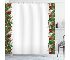 Pine Spikes Berries Shower Curtain