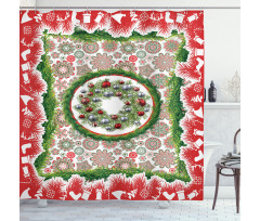 Fir Wreath Ornaments Shower Curtain