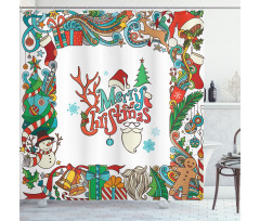 Santa Frame Shower Curtain