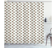 Holly Berries Shower Curtain