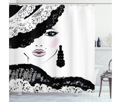 Baroque Woman Hat Shower Curtain