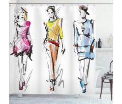 Fashion Models Art Shower Curtain