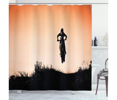 Motorbike Jump Hills Shower Curtain