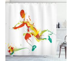 Soccer Player Athlete Shower Curtain