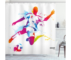 Soccer Kicks the Ball Shower Curtain