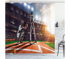Baseball Player Game Shower Curtain