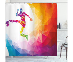 Ball Hitting Soccer Shower Curtain