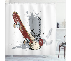 Skate and Sneakers Shower Curtain