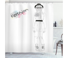 Young Girl with Hat Shower Curtain