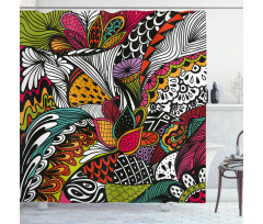 Colorful Ornate Leaves Shower Curtain
