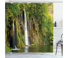 Majestic Waterfall River Shower Curtain