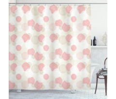Soft Spring Floral Motif Shower Curtain
