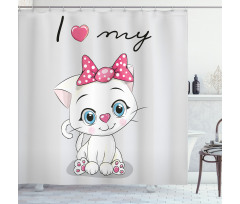 Cartoon Cat Pet Shower Curtain