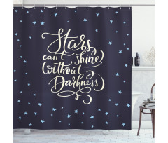 Night Sky Words Shower Curtain