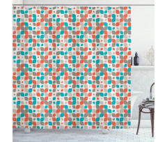 Abstract Mosaic Floral Shower Curtain