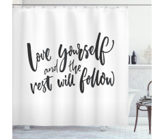 Self Love Wisdom Words Shower Curtain