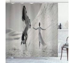 Horse and Lady Shower Curtain