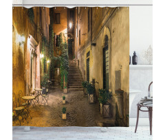 Old Cafe in Rome City Shower Curtain