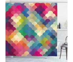 Colorful Retro Scales Shower Curtain