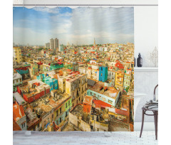 Havana City Houses Shower Curtain