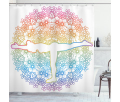Woman in Balance Mandala Shower Curtain