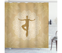 Mandala Man Posture Shower Curtain