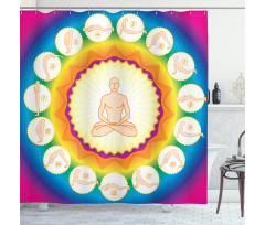 Yogi Lotus Posture Poses Shower Curtain