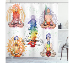 Men in Watercolors Sketch Shower Curtain