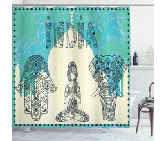 Elephant Hamsa Taj Mahal Shower Curtain