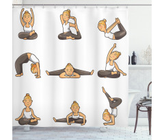 Girl Positions Aerobics Shower Curtain