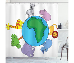 Continent Fauna Shower Curtain