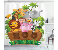 Happy Animals Fresh Trees Shower Curtain