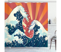 Sunset Surf Water Shower Curtain