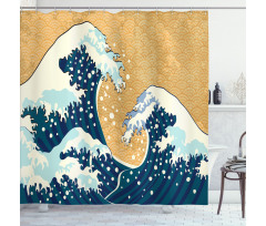 Foamy Sea Storm Shower Curtain