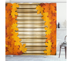 Fallen Leaves Rustic Style Shower Curtain