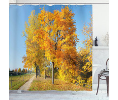 Maple Trees Countryside Shower Curtain