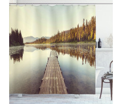 Wooden Pier on the Lake Shower Curtain