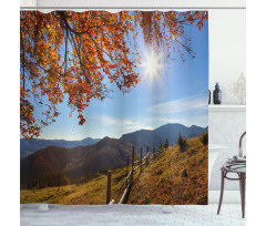 Fallen Leaves and Hills Shower Curtain