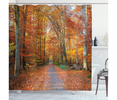 Vibrant Trees Pathway Shower Curtain