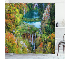 Scenic Fall Valley Lakes Shower Curtain