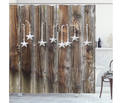 Grey Stars Shower Curtain