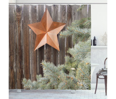 Star on Wood Shower Curtain